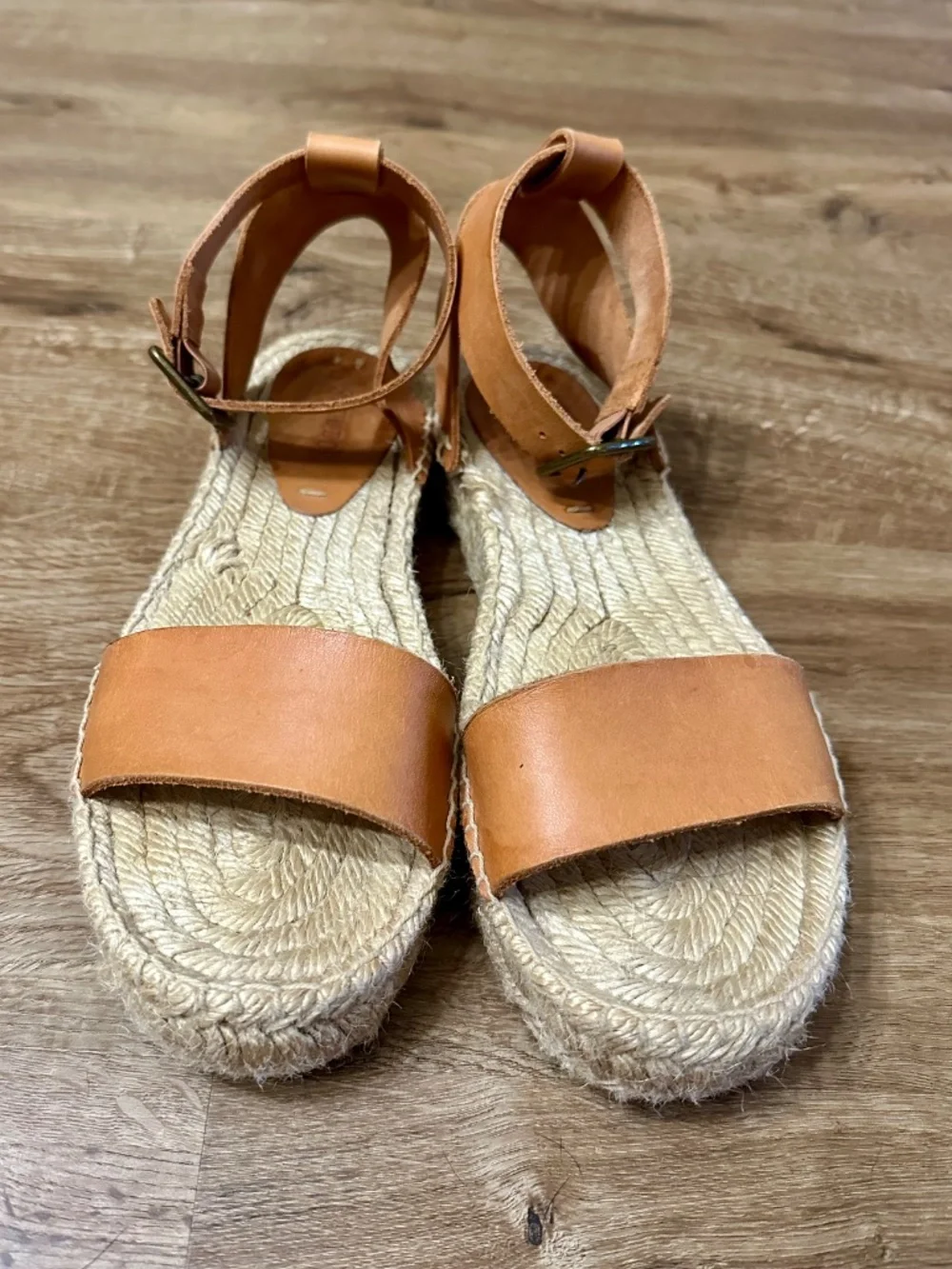 Soludos Cadiz Brown Leather Espadrilles Sandals 7.5